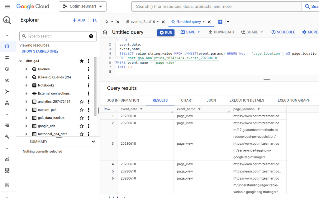 How to access a nested field in GA4 BigQuery data table