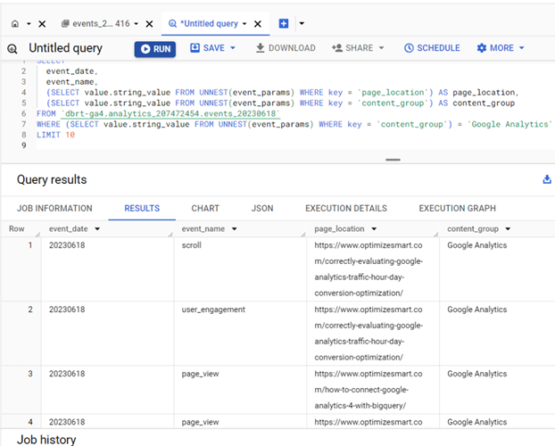 How to access a nested field in GA4 BigQuery data table