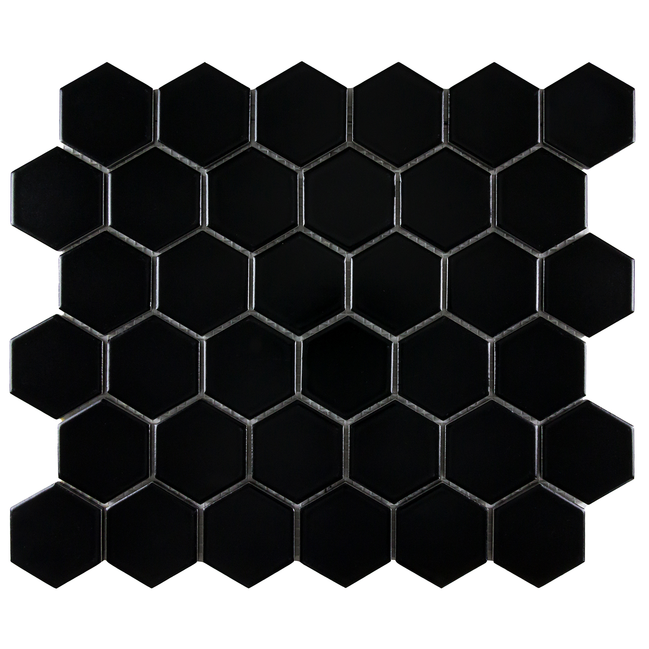 BLACK MATTE HEXAGON 2X2 Optimum Home Solutions, LLC
