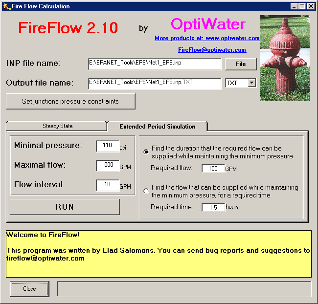 Fire Flow Calculations Software OptiWater