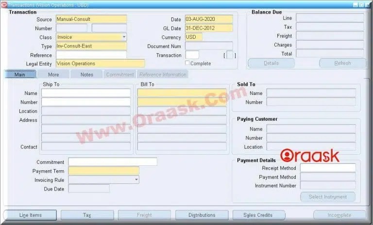 API to create AR invoice in Oracle Apps R12 Oraask