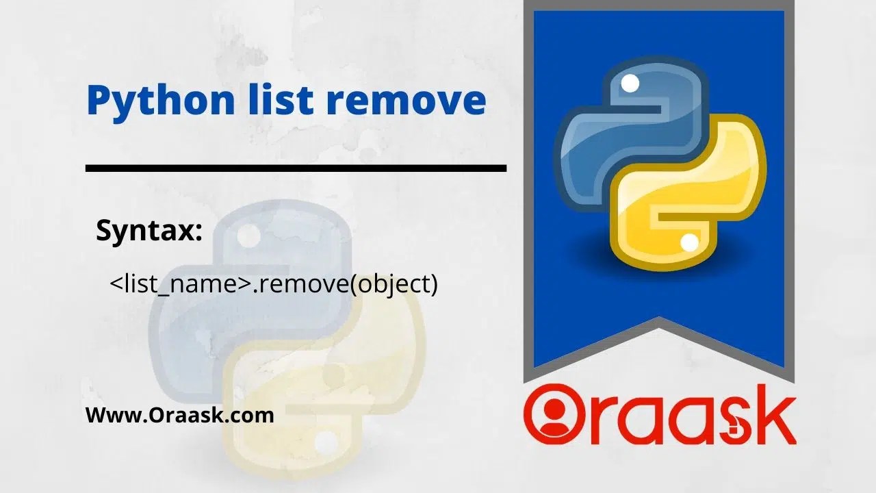 Python list remove method with practical examples Oraask