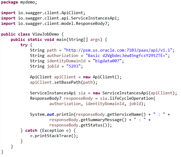 Managing Oracle Event Hub Cloud Service Topic using a Swagger