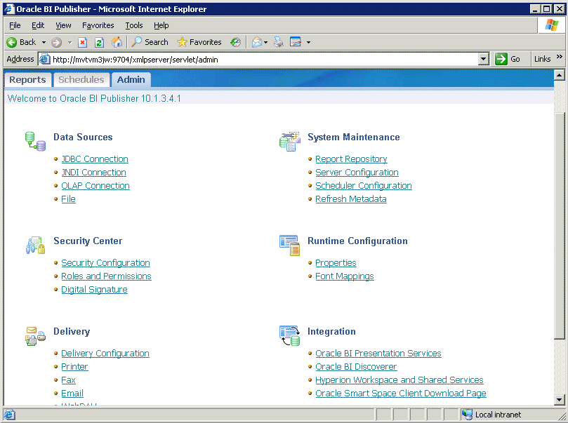 Integrating BI Publisher 10.1.3.4.1 with Workspace 11.1.2