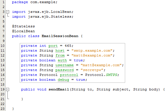 Sending an Email using the JavaMail API