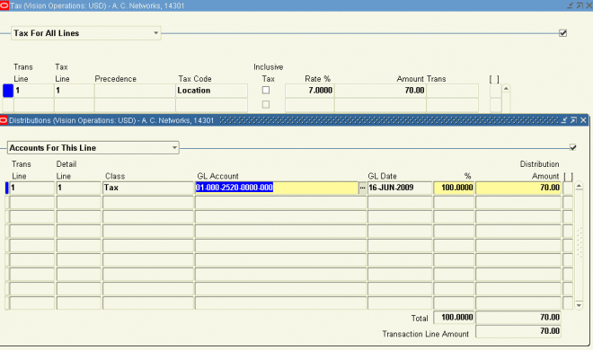 Freight and TAX OracleUG