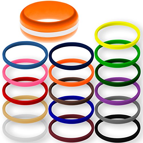 FLEX Ring Womens Mens Orange Silicone Ring Changeable Color Bands