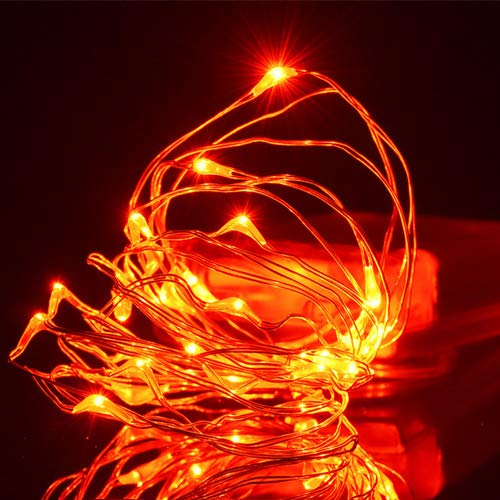 Amazlab Halloween Orange Lights, 3m/10ft Soft Copper Wire Twine Micro