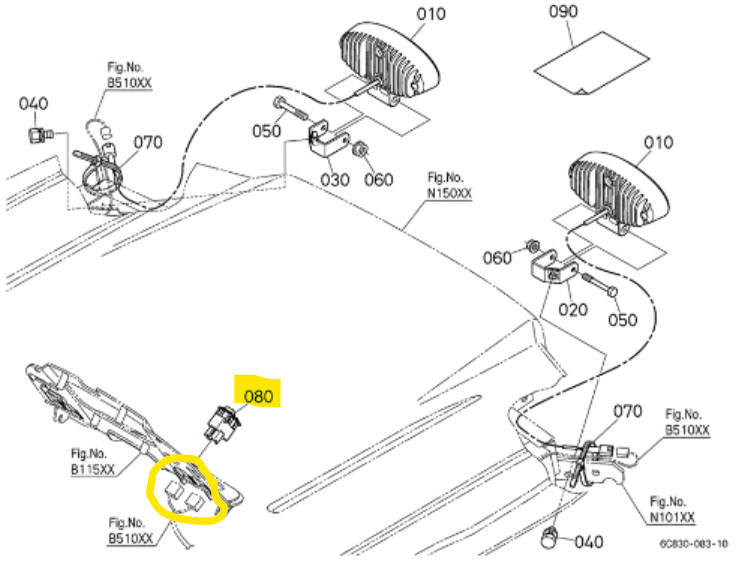 rear work lights, 2610 | OrangeTractorTalks - Everything Kubota