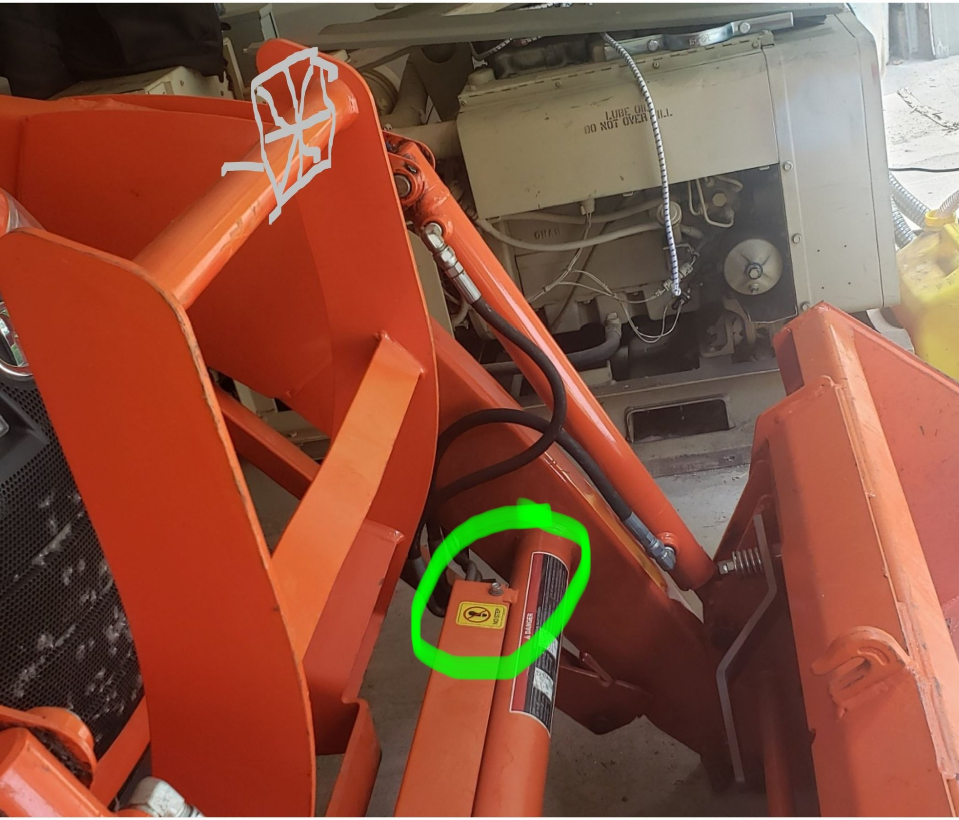 Getting ready to run hydraulic hoses for grapple OrangeTractorTalks