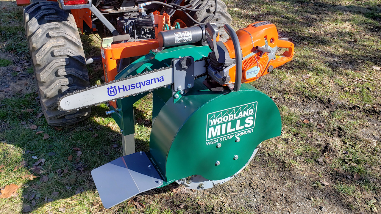 PTO driven stump grinder for small tractors OrangeTractorTalks