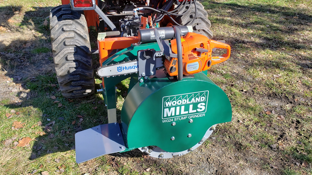 PTO driven stump grinder for small tractors OrangeTractorTalks