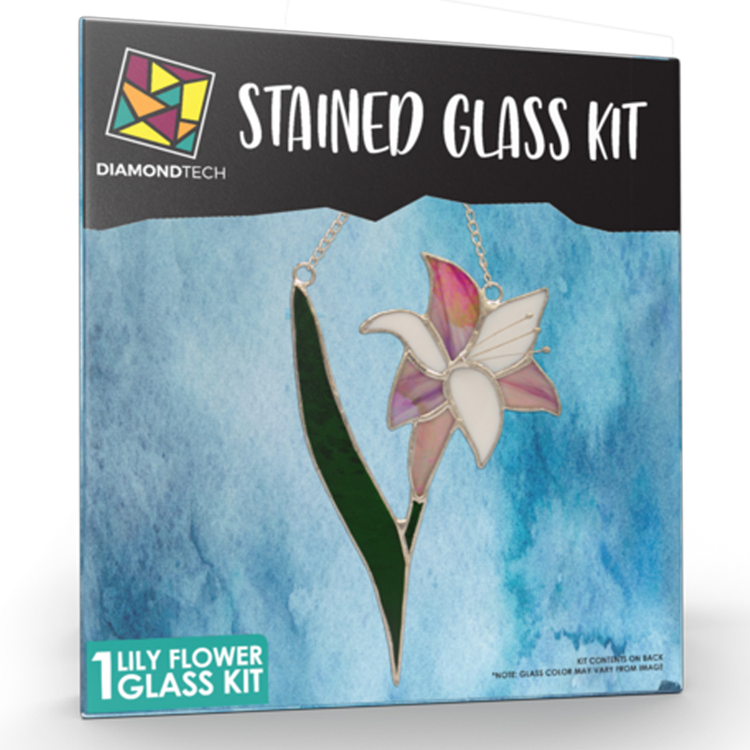 43604 Lily Flower PreCut Stained Glass Kit Rainbow Art Glass