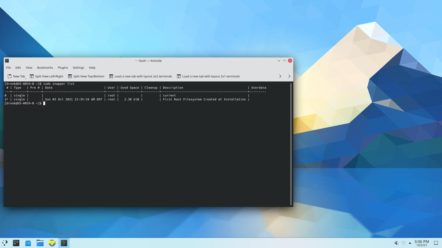 An Arch Linux Installation on a Btrfs Filesystem with Snapper for