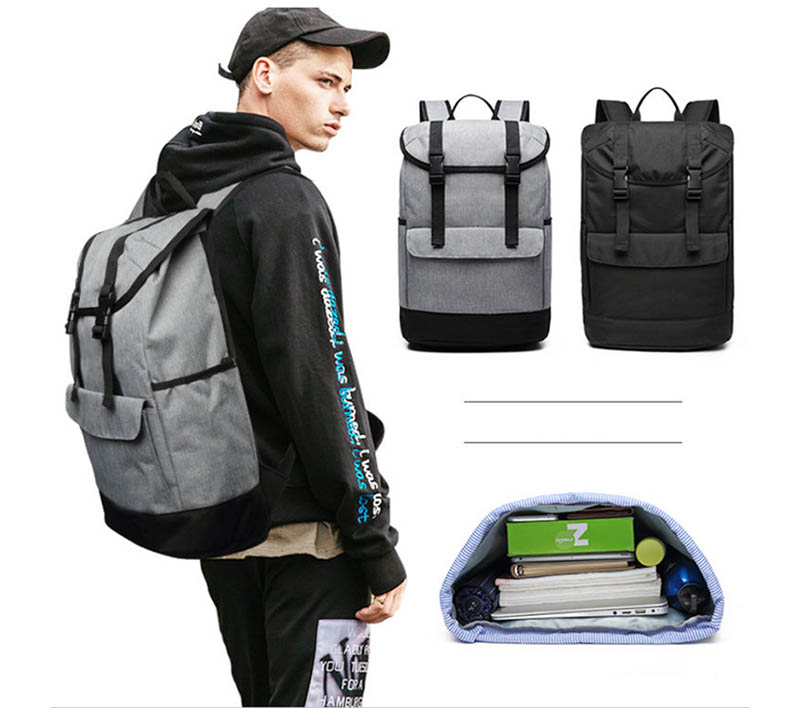 China Lightweight Sport Backpack Stylish Gray Oxford Backpack With