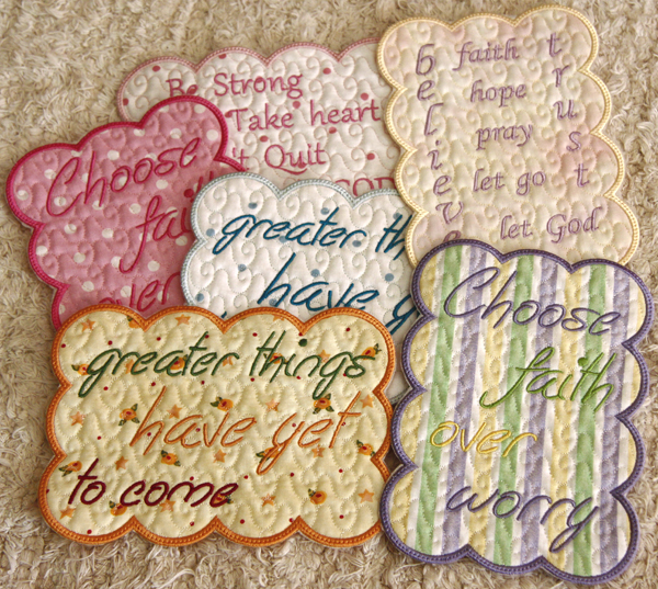5x7 Inspirational Mug Rugs OregonPatchWorks