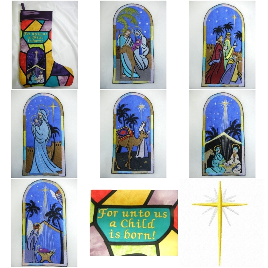 Stained Glass Christmas Stocking OregonPatchWorks