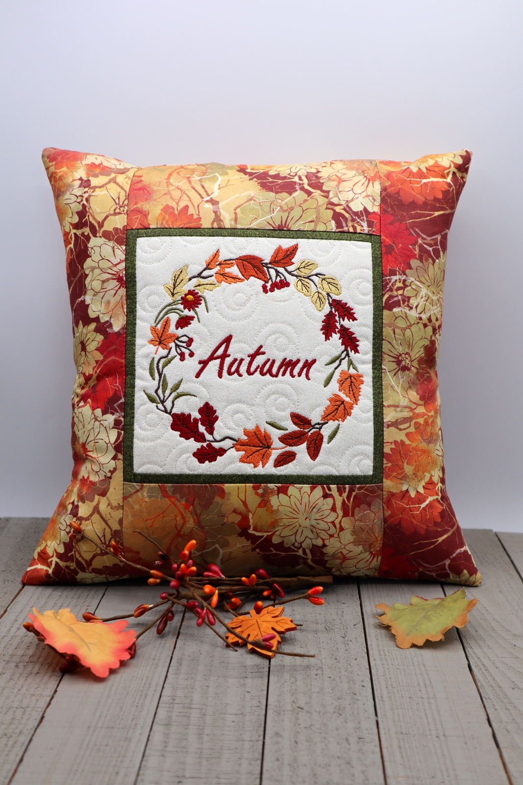 Autumn Wreath Pillow OregonPatchWorks