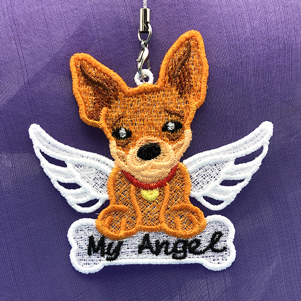 FSL Angel Dog Ornaments OregonPatchWorks
