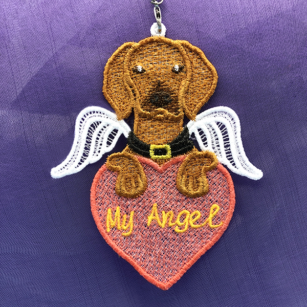 FSL Angel Dog Ornaments OregonPatchWorks