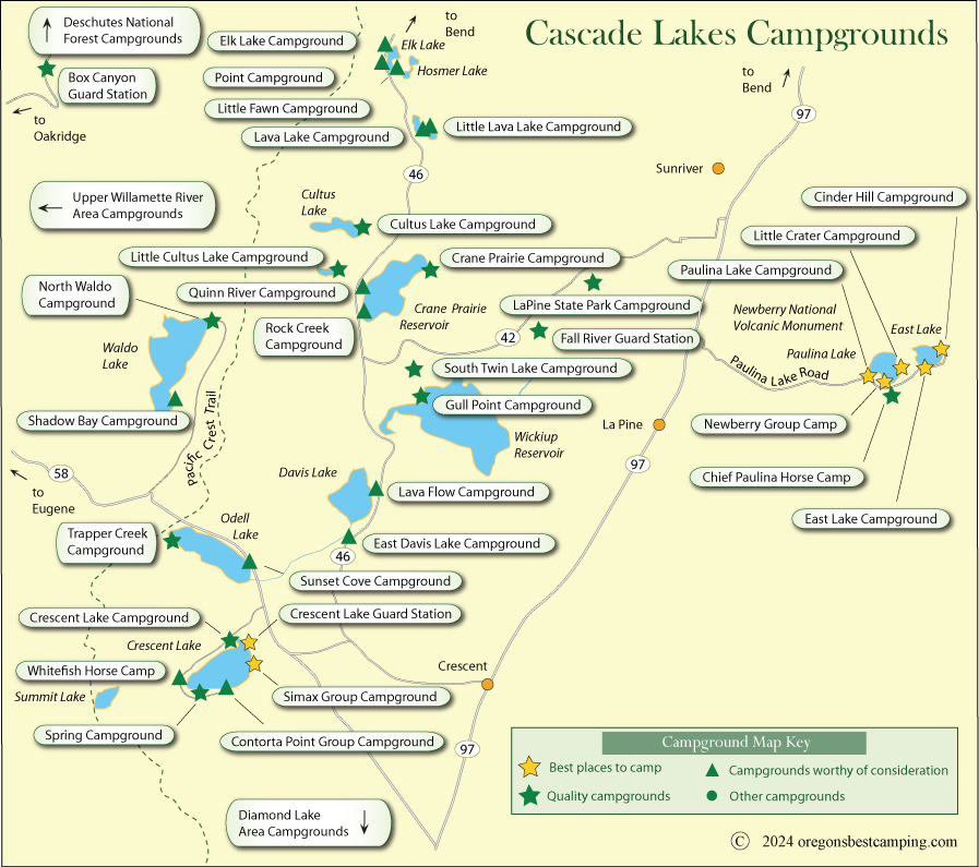 Cascade Lakes Campground Map