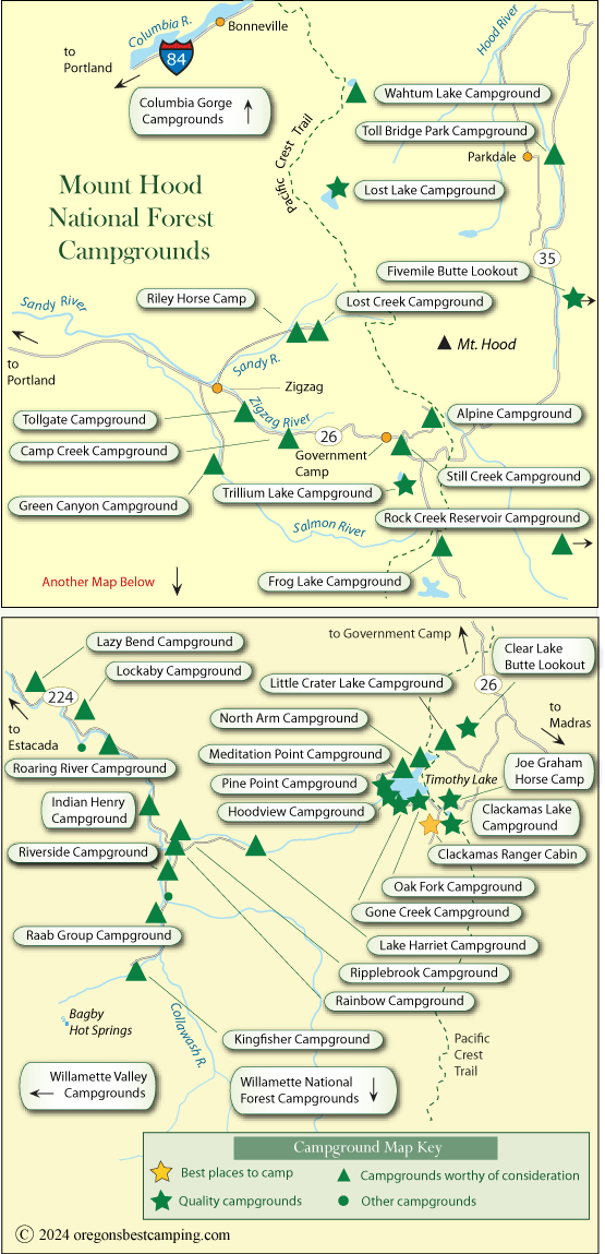 Mt. Hood National Forest Campground Map