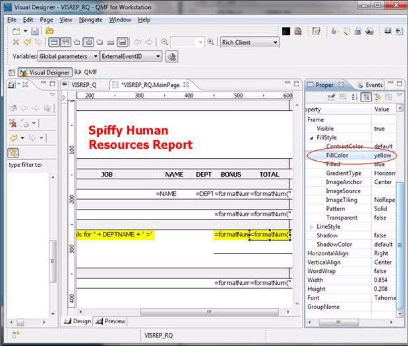 Creating visual reports Complete Analytics with IBM DB2 Query