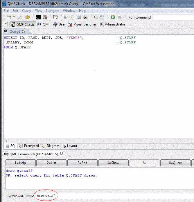 Using QMF Classic perspective within QMF for Workstation Complete