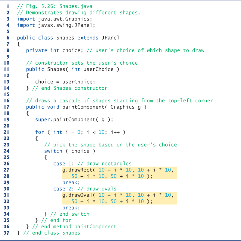 5.10 (Optional) GUI and Graphics Case Study Drawing Rectangles and