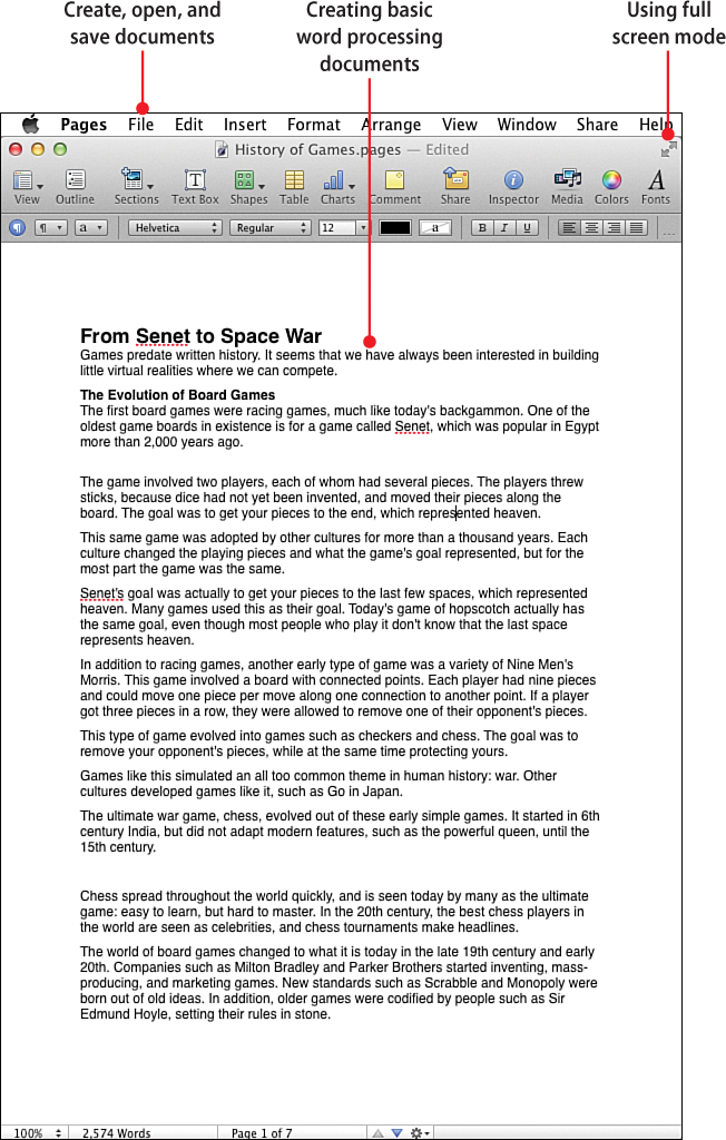 1. Working with Word Processing Documents My Pages® (for Mac) [Book]
