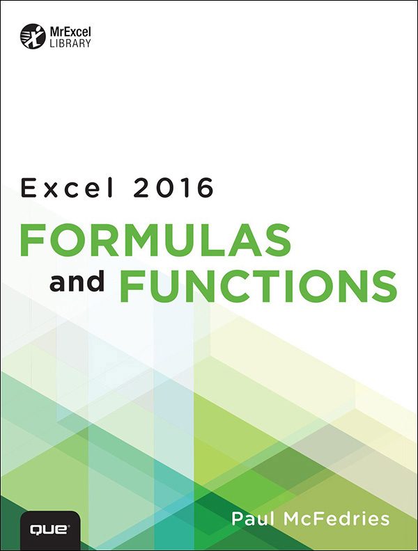 Cover Page Excel 2016 Formulas and Functions [Book]