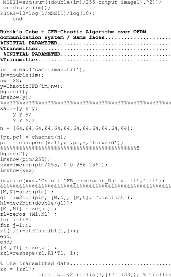 Appendix A MATLAB®Codes for Rubik’s Cube Encryption Algorithm Hybrid