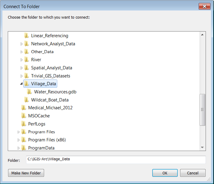 Connecting to a Folder Introducing Geographic Information Systems