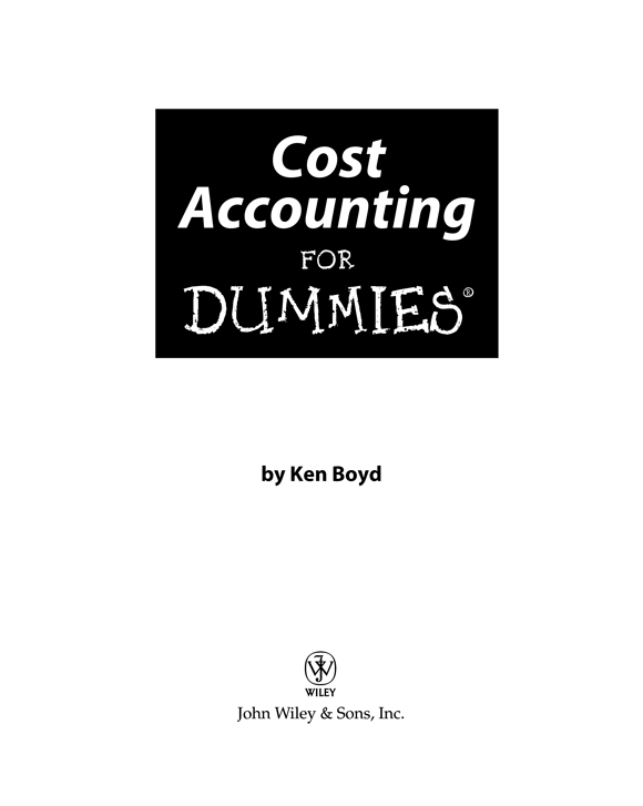 Title Page Cost Accounting For Dummies [Book]