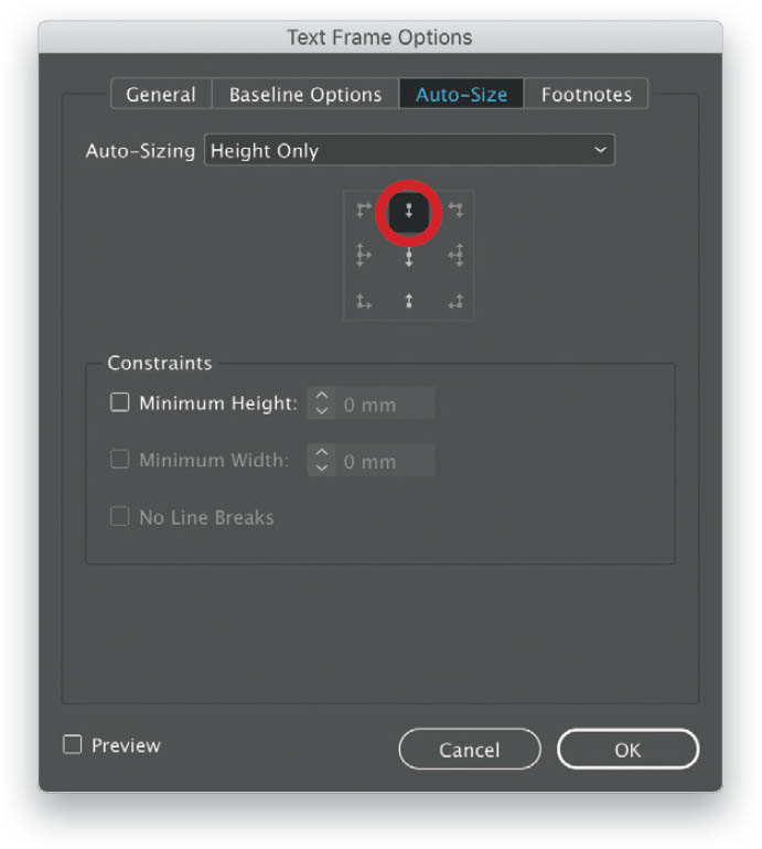 Get the Text Frame to Resize as I Type? How Do I Do That In InDesign