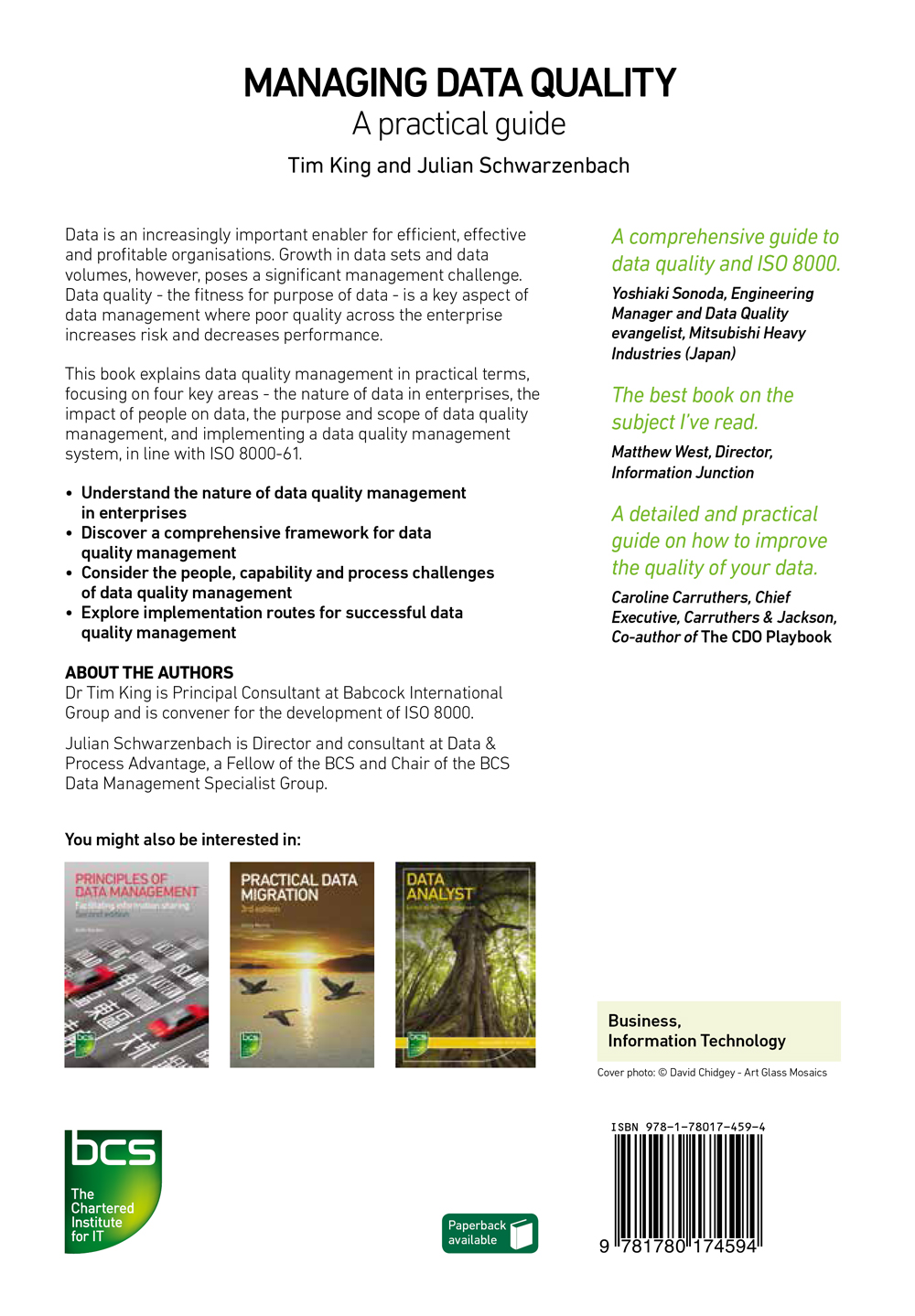 Back Cover Managing Data Quality [Book]