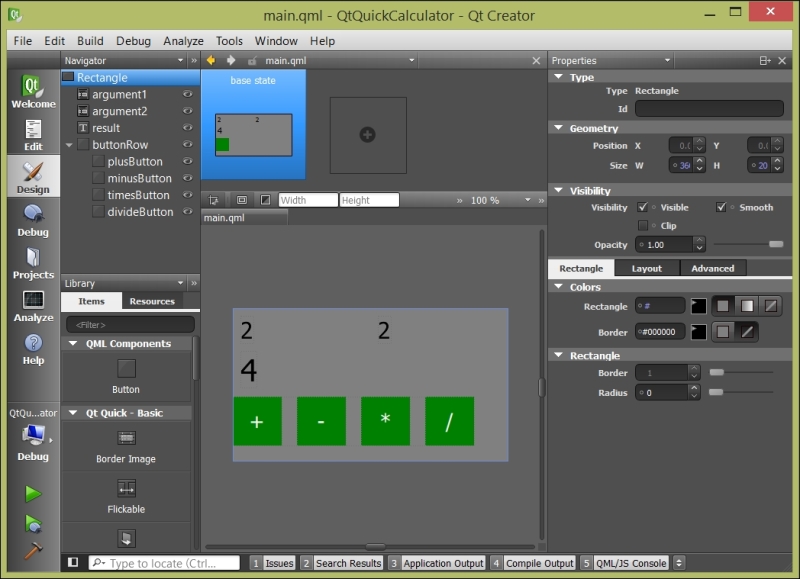 Creating Qt Quick applications in Qt Designer Application Development