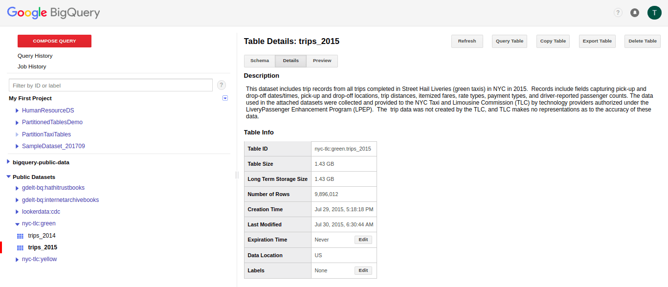 Querying data in a partition table Learning Google BigQuery [Book]