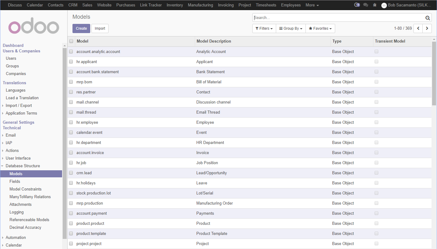 Viewing the model in Odoo Working with Odoo 11 Third Edition [Book]