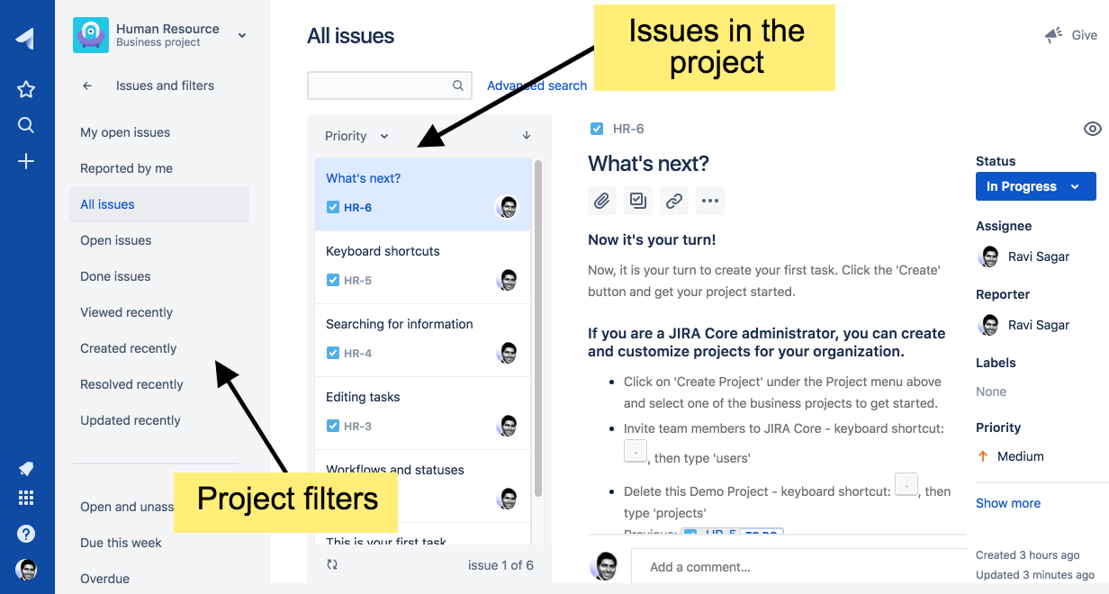 Issues and filters Jira Quick Start Guide [Book]