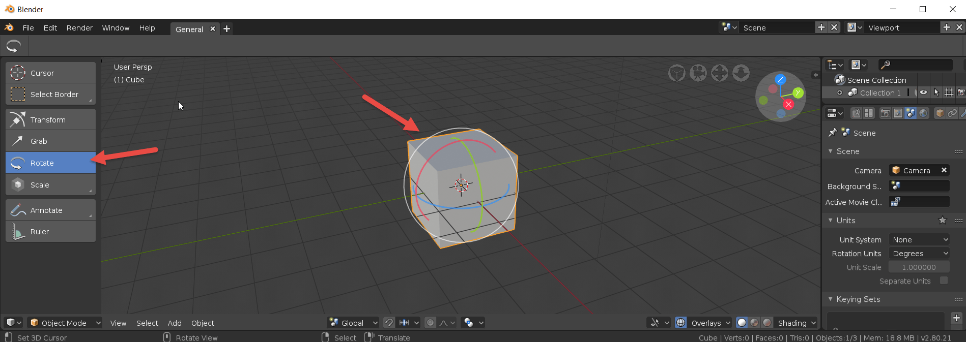 Rotating objects Blender Quick Start Guide [Book]