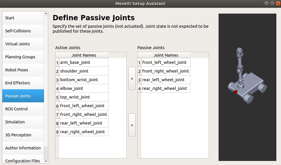 Setting up passive joints ROS Robotics Projects [Book]