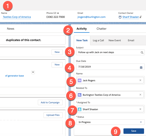 Creating tasks Salesforce for Beginners [Book]