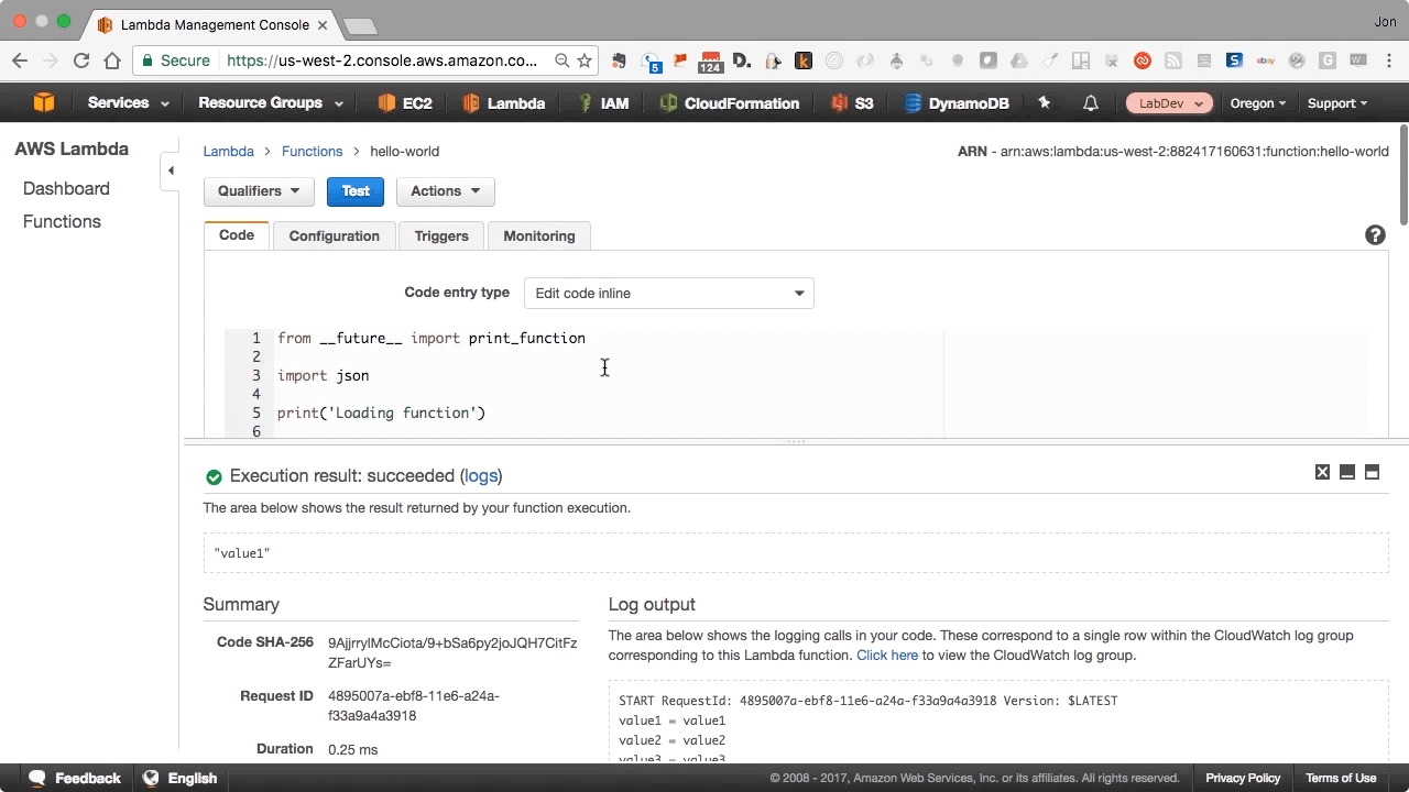 How do I invoke a Lambda from another Lambda in AWS? O’Reilly
