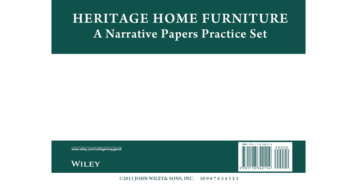 Heritage Home (Narrative Practice Set) to Accounting