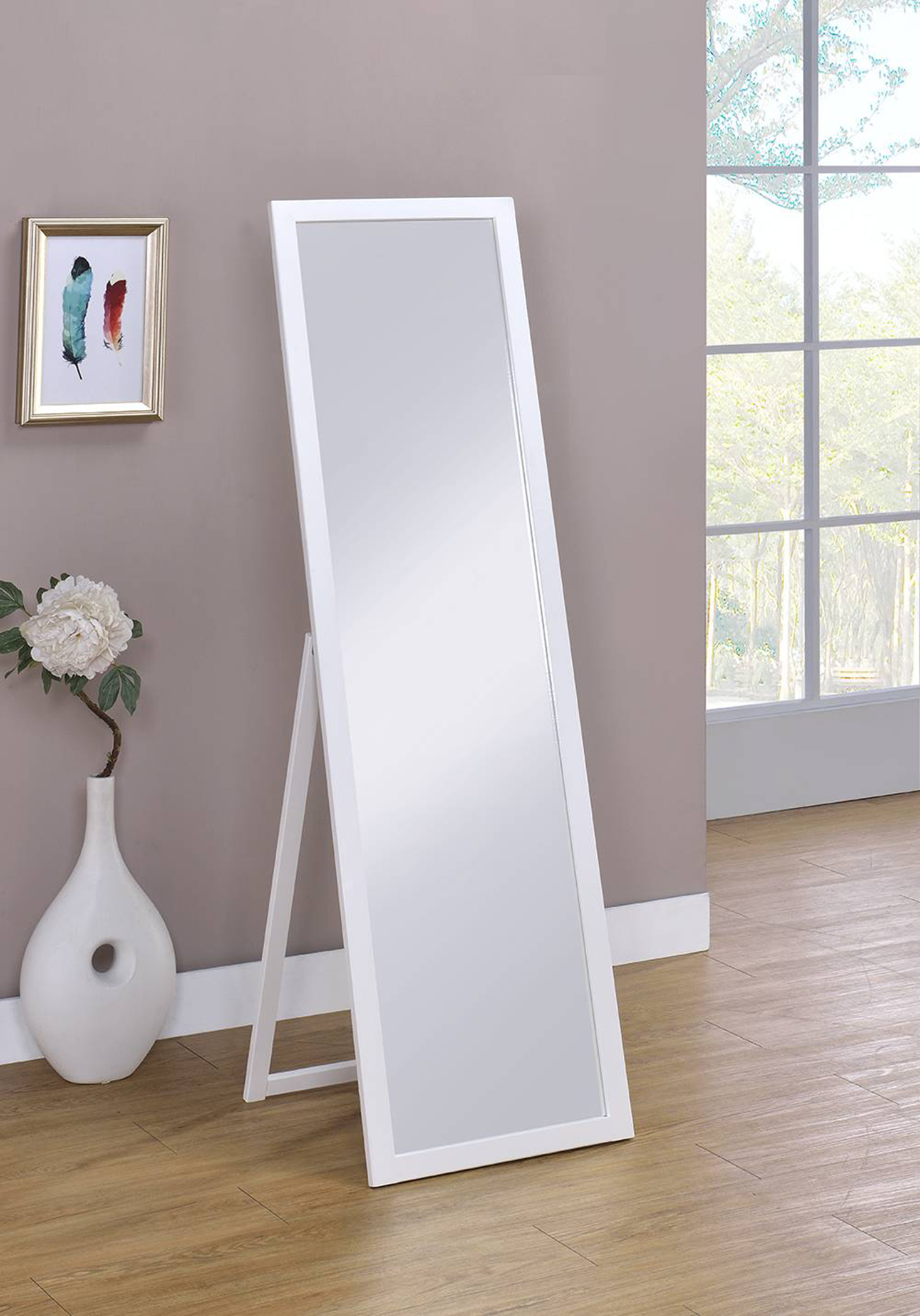 55.25″ in COTTAGE WHITE RECTANGULAR STANDING MIRROR