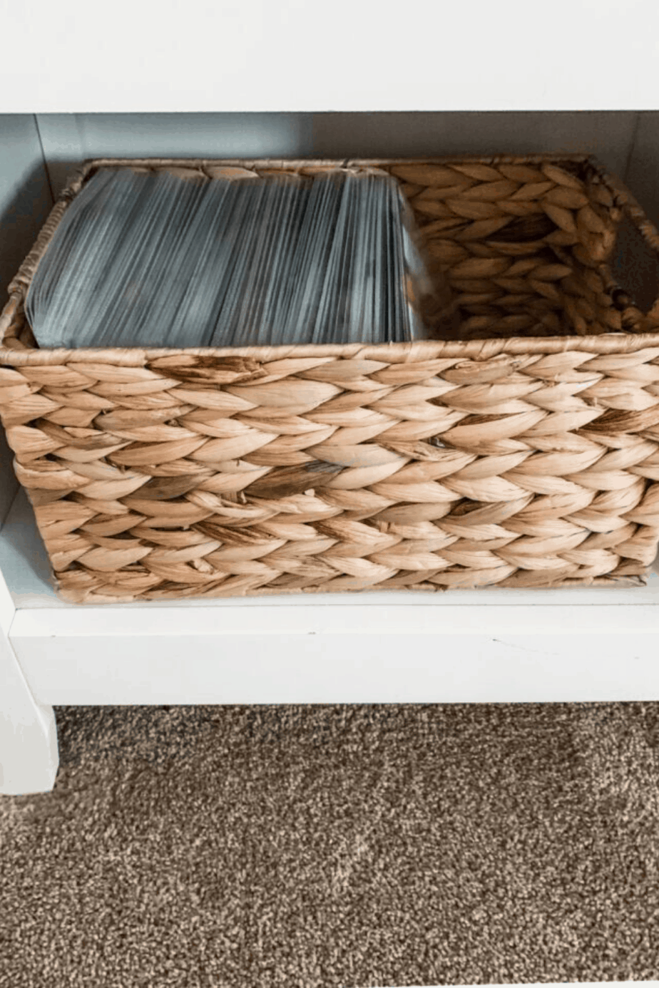 DVD Storage Idea for a Clutter Free Entertainment Center Organization