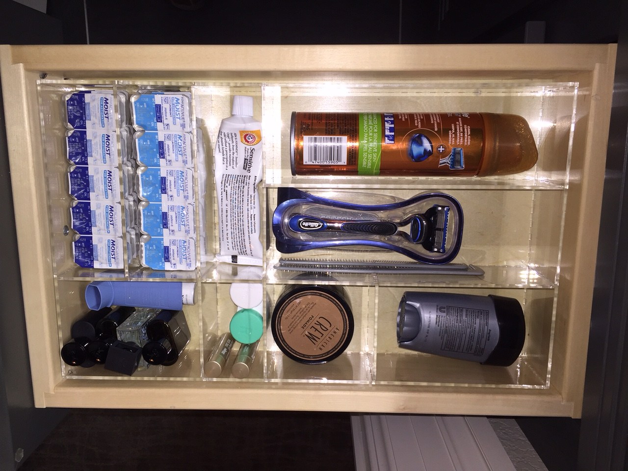 Man Bathroom 2 Drawer Organizer Custom Acrylic Drawer Organizers
