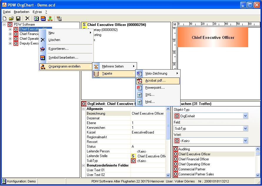 Organigramm Software OrgChart Screenshots