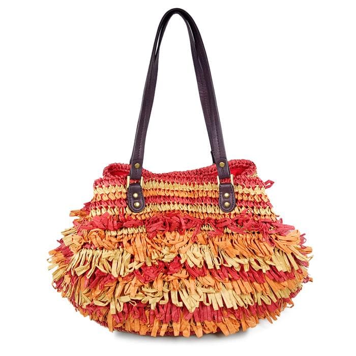Straw Fringe Shoulder Bag